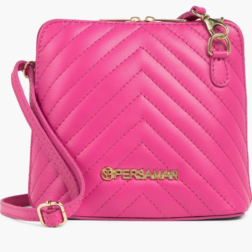Persaman New York Demi 61 Quilted Pink Crossbody Bag